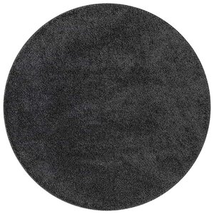 vidaXL Tapis Shaggy Anti-dérapant Gris foncé 90 x 90 cm PP