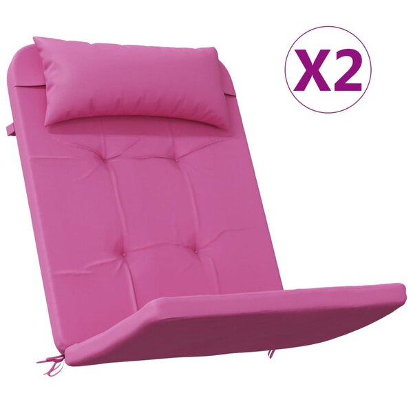 vidaXL Coussins de chaise adirondack lot de 2 rose tissu oxford