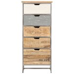 vidaXL Armoire à tiroirs 45x30x105 cm Bois de manguier massif