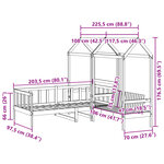 vidaXL Ensemble de lit de jour et de banc et toit 90x200 cm pin massif