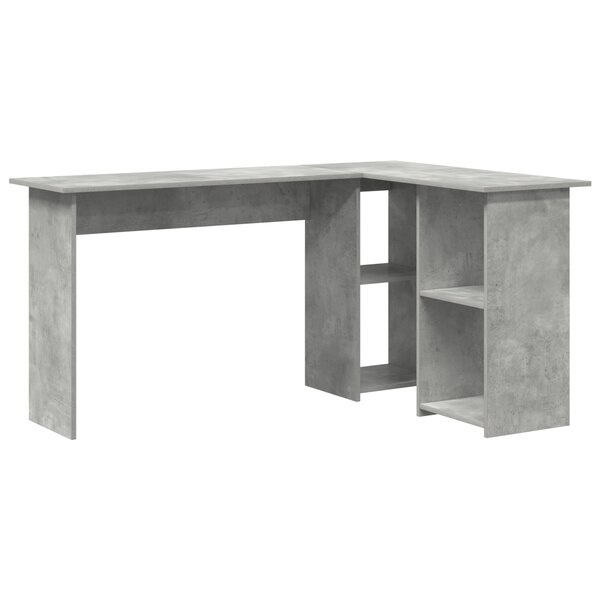 vidaXL Bureau gris béton Gris béton Panneau de particules Bureau d'ordi