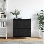 vidaXL Buffet Noir 60 x 35 x 70 cm Bois d'ingénierie