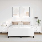 vidaXL Cadre de lit avec matelas Blanc 140 x 190 cm Faux cuir