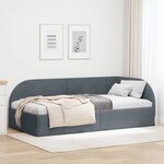 vidaXL Cadre de lit d'angle Gris foncé 80 x 200 cm Velours