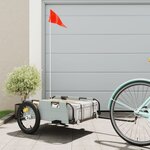 vidaXL Remorque de vélo gris tissu oxford et fer