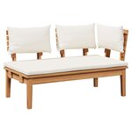 vidaXL Banc de jardin 2 Pièces Marron Teck massif