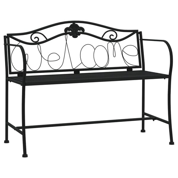 vidaXL Banc de jardin 2 places 104 cm Noir Acier