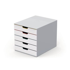 Module de classement Varicolor 5 tiroirs - Gris / liserés multicolores
