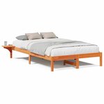 vidaXL Cadre de lit avec tables de chevet Marron Marron cire