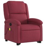 vidaXL Fauteuil inclinable de massage Rouge bordeaux Tissu