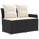 vidaXL Ensembles de meubles avec oreiller 8 Pièces Noir et Crème Rotin PE