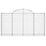 vidaXL Paniers à gabions arqués 7 Pièces 200x30x100/120 cm Fer galvanisé