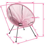 Tectake ensemble table et chaises de jardin santana - rose vif