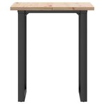 vidaXL Table à manger cadre en O 70x70x75 5cm bois de pin massif fonte
