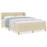 Lit à ressorts vidaXL avec matelas Crème 160x200 cm en tissu
