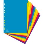 Intercalaire a4+ polypropylène coloré opaque exacompta 12 onglets neutres réinscriptibles multicolores - 1 jeu