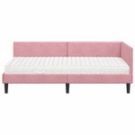 vidaXL Cadre de lit d'angle avec matelas Autre 2 Pièces Gris Velours