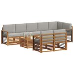 vidaXL Ensembles de canapés avec coussin 9 Pièces Gris Naturel et Clair