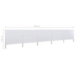 vidaXL Paravent 5 panneaux Tissu 600 x 120 cm Blanc sable