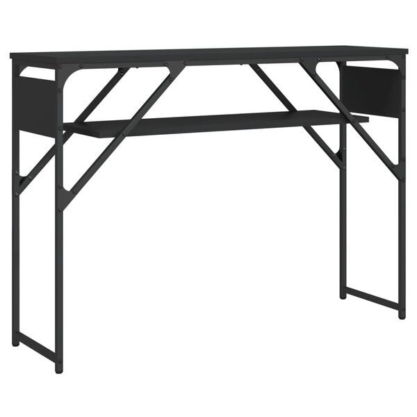 vidaXL Table console avec étagère noir 105x30x75 cm bois d'ingénierie