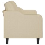 vidaXL Canapé à 3 places Crème 180 cm Tissu