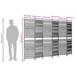 vidaXL Cloison de séparation 6 panneaux noir résine tressée