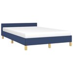 vidaXL Cadre de lit avec tête de lit sans matelas bleu 120x200cm tissu