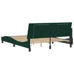 vidaXL Cadre de lit avec LED sans matelas Hanko vert foncé 160x200 cm velours