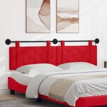 vidaXL Tête de lit suspendue Avec lumière LED Rouge Simili cuir