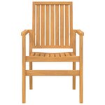 vidaXL Chaises de jardin empilables lot de 6 56 5x57 5x91 cm bois teck