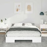 vidaXL Cadre de lit surélevé avec stockage Blanc Bois massif en pin