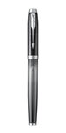 PARKER IM stylo plume, "Metallic Pursuit", plume fine, attributs chromés