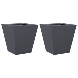 vidaXL Jardinières 2 Pièces anthracite 30x30x30 cm acier