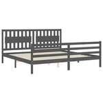 vidaXL Cadre de lit sans matelas gris 200x200 cm bois massif