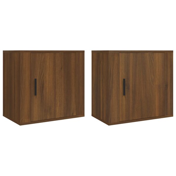 vidaXL Tables de chevet murales 2 Pièces Chêne marron 50x30x47 cm