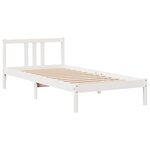 vidaXL Cadre de lit avec tête de lit sans matelas blanc 90x200 cm