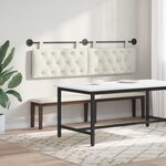 vidaXL Tête de lit suspendue Avec lumière LED Crème Velours