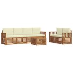 vidaXL Ensemble de canapés d'extérieur 7 Pièces Naturel et Crème