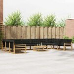 vidaXL Ensemble de canapés d'extérieur 11 Pièces Blanc et noir