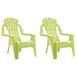 vidaXL Chaises de jardin pour enfants lot de 2 vert 37x34x44 cm PP
