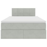 vidaXL Lit de Rangement avec matelas Gris clair 120 x 200 cm Velours
