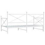 vidaXL Lit de jour avec lit gigogne sans matelas blanc 107x203cm acier