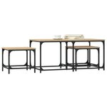vidaXL Tables basses gigognes 3 Pièces chêne sonoma bois d'ingénierie