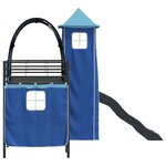 vidaXL Cadre de lit superposé pour enfants Noir et Bleu 75 x 190 cm