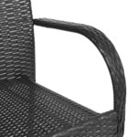 vidaXL Chaises empilables d'extérieur lot de 6 Résine tressée Noir