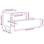 vidaXL Table de chevet avec lumières LED chêne fumé 70x36x40 5 cm