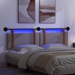 vidaXL Tête de lit suspendue Avec lumière LED Taupe PU antique