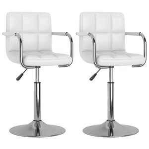 vidaXL Chaises pivotantes à manger lot de 2 blanc similicuir