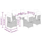 vidaXL Ensemble à manger de jardin coussins 7 Pièces mélange beige rotin