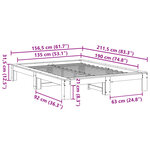 vidaXL Cadre de lit sans matelas cire marron 135x190cm bois pin massif